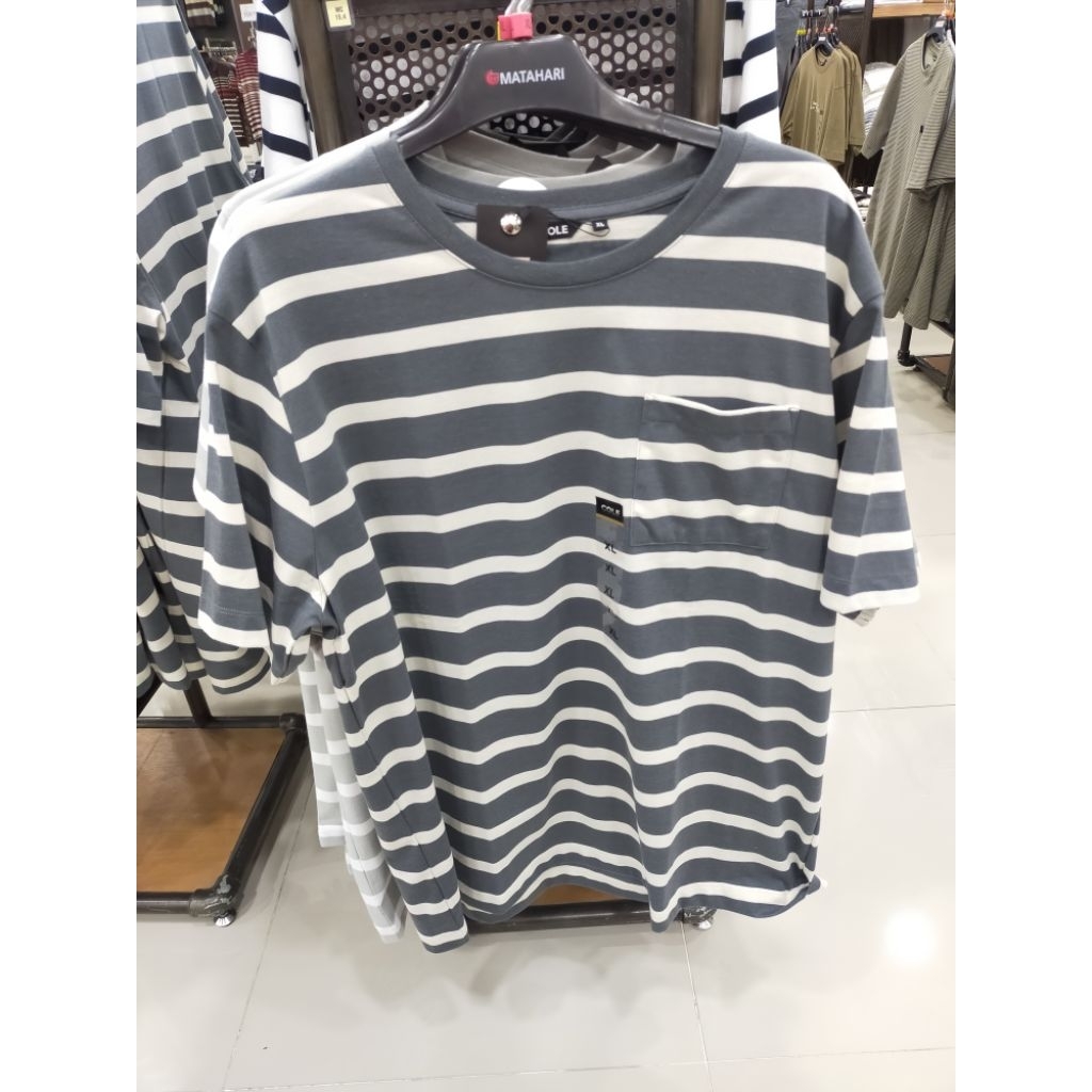 Kaos Garis Strip Pria COLE ORIGINAL