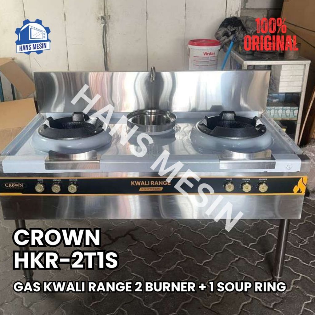 GAS KWALI RANGE 2 BURNER + 1 SOUP RING (CROWN) HKR-2T1S