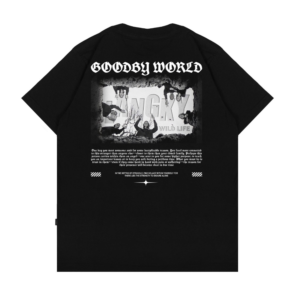 T-Shirt Pria Distro Original Kaos Unisex Hitam Dewasa Langky TSHIRT REG BWDB 24 ADIOS