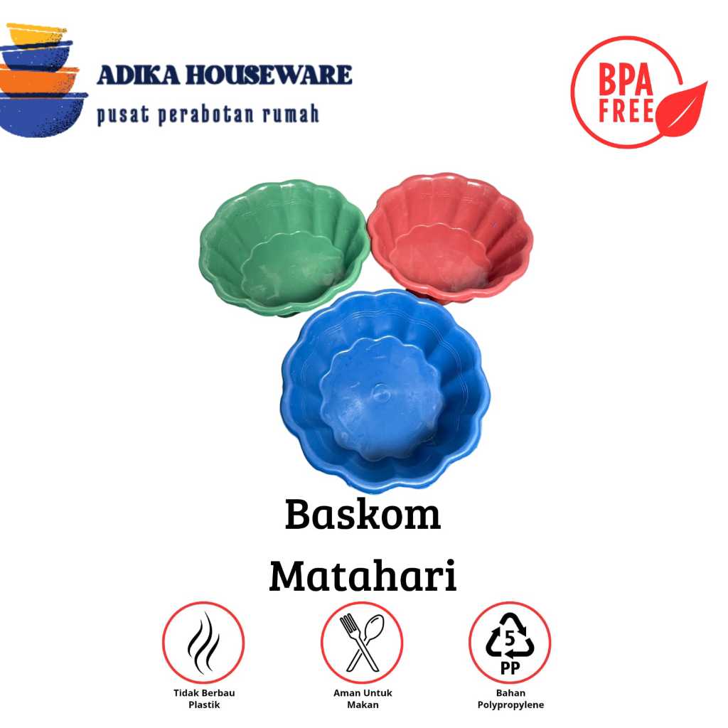 (12 PCS) BASKOM MATAHARI - BASKOM NASI HAJATAN PLASTIK - Ember Berkatan Plastik