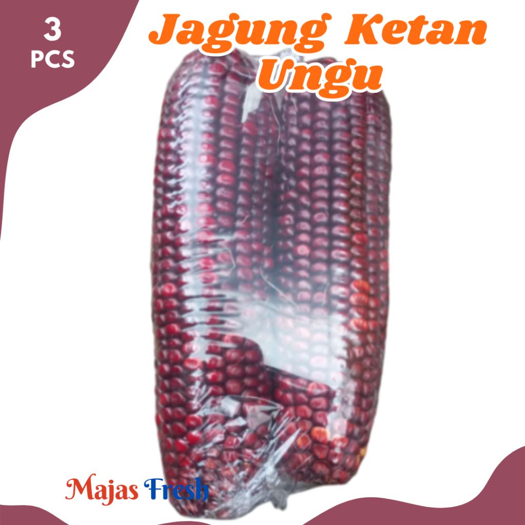 JAGUNG KETAN UNGU Segar - Sayur Jagung Ungu Merah Pulen Original Fresh | Isi 3 Pcs - 500-600gr [ Har