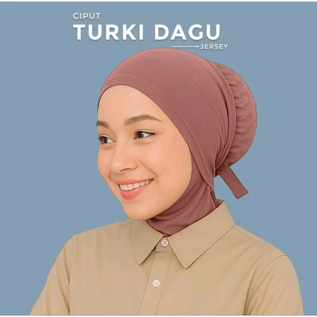 Ciput Turki Dagu Bervolume JERSEY PREMIUM Jilbab Daleman Instan Kerudung Wanita Cepol&Tali Penyangga