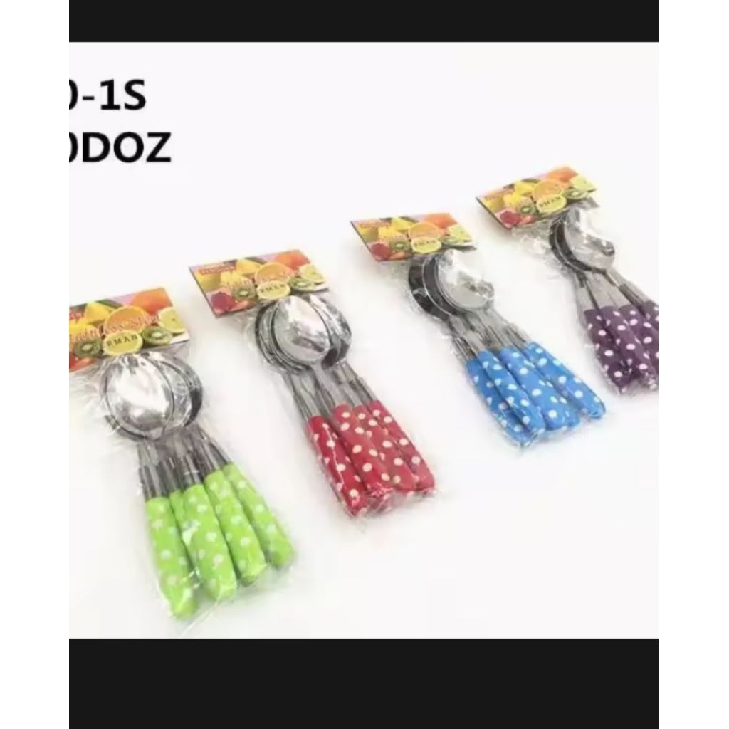 sendok makan polkadot isi 6pc