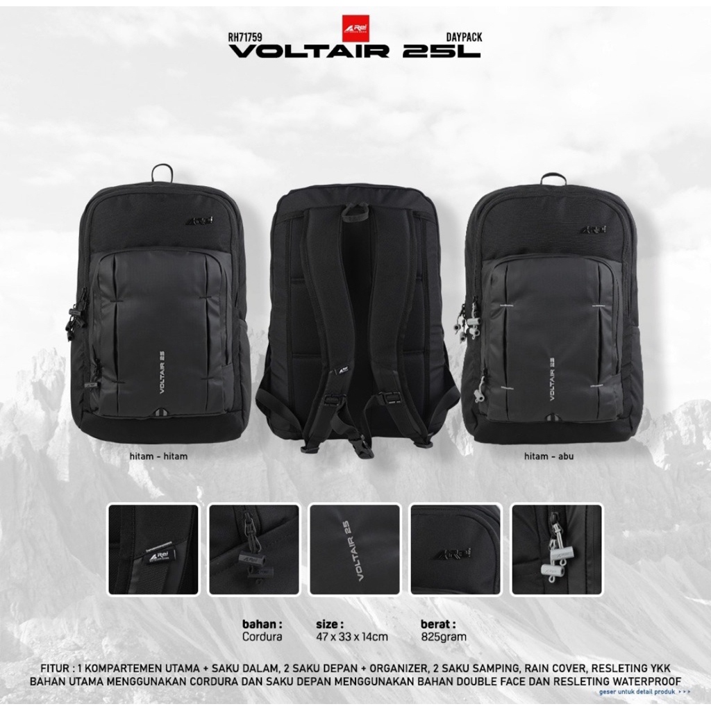 REI TAS RANSEL PUNGGUNG VOLIAIR BLACK