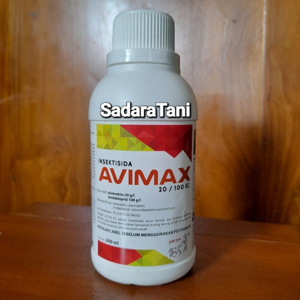 Insektisida AVIMAX 20/100EC 200ml Bahan aktif : Abamektin 20g/l + Imidakloprid 100g/l
