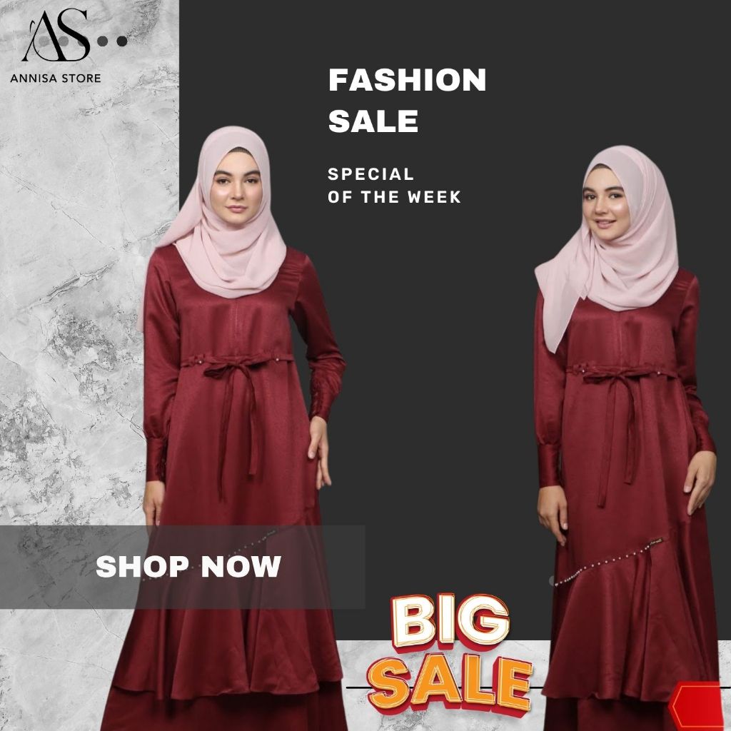 Dress Pesta Gamis Kondangan Wanita ETHICA KAGUMI 186 MAROON