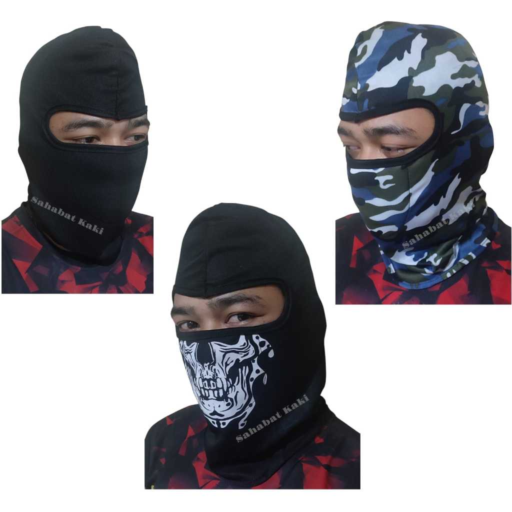 Masker Motor Model Ninja Full Face Bahan Adem Tebal Panjang