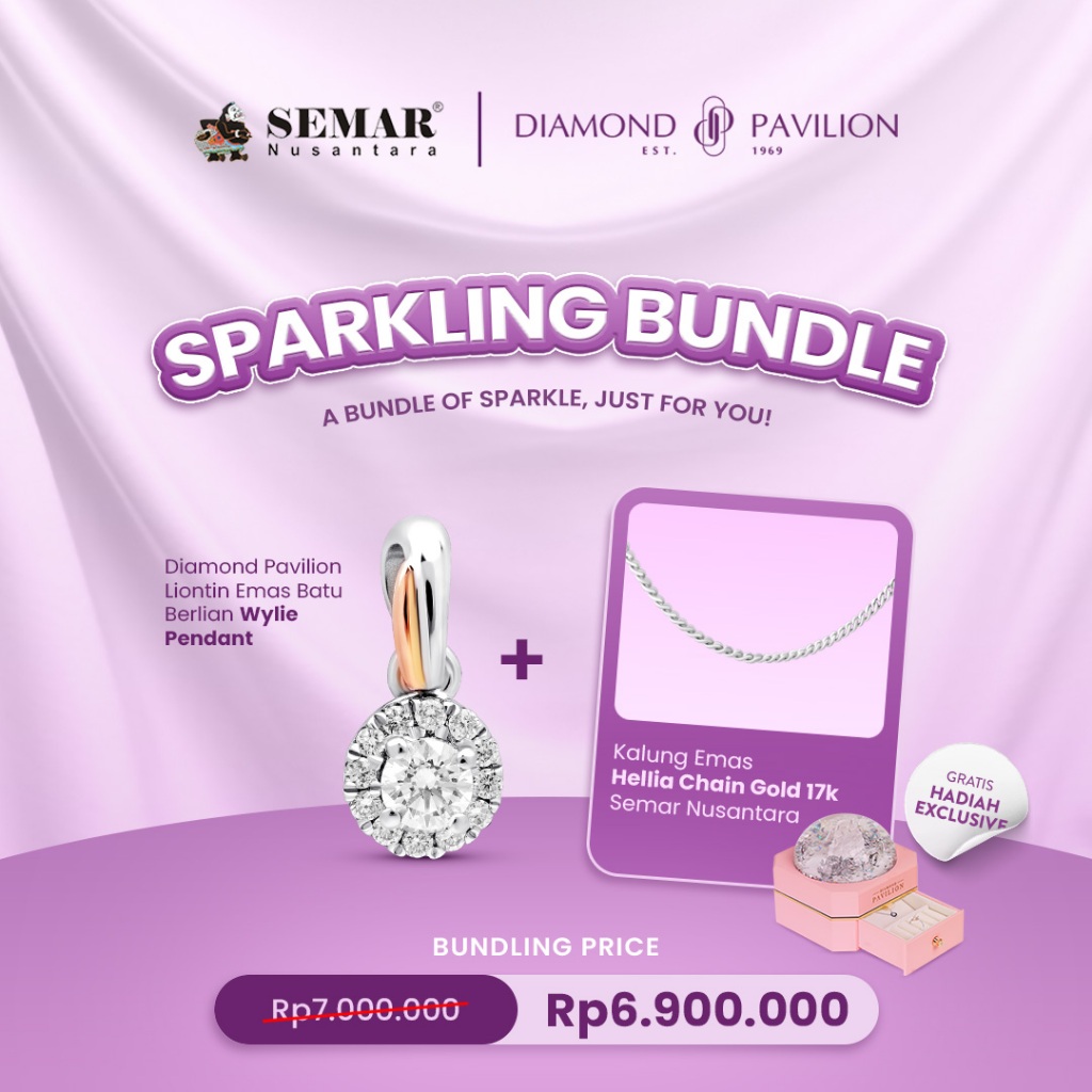 [BUNDLE] LIONTIN WYLIE DIAMOND PAVILION & KALUNG EMAS HELIA 17K SEMAR NUSANTARA