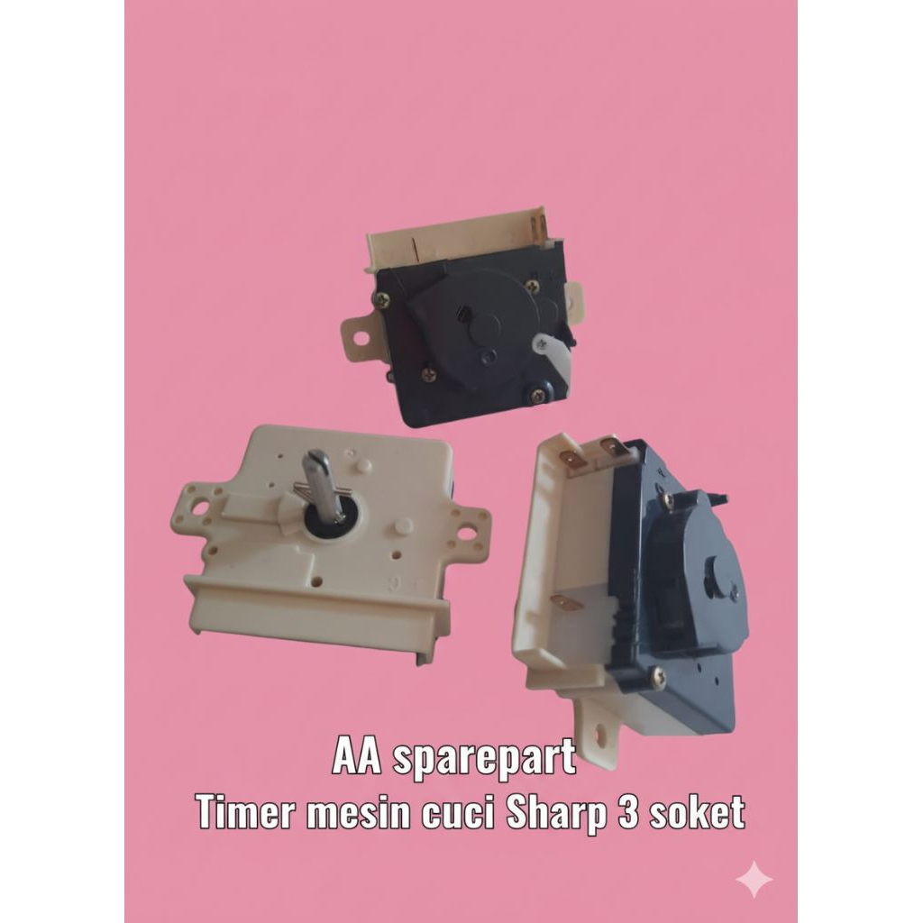Timer mesin cuci sharp soket 3 / timer pencuci sharp 3 soket / tombol pemutar pencuci sharp 3 soket