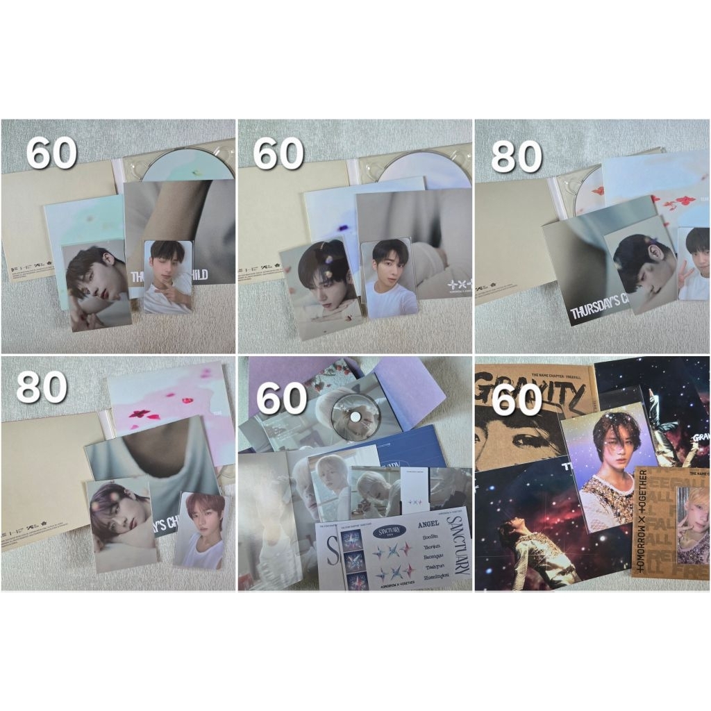 TOMORROW X TOGETHER PRELOVED ALBUM SET TEAR GRAVITY ANGEL SOOBIN BEOMGYU TAEHYUN HUENING KAI