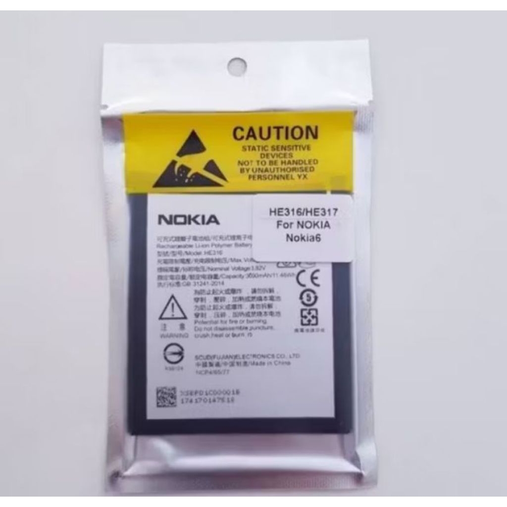 Baterai Battery Nokia 6 HE316 HE335  HE317  TA1021  TA1033 TA1000 TA1003 TA1025 TA1039  ORIGINAL 100