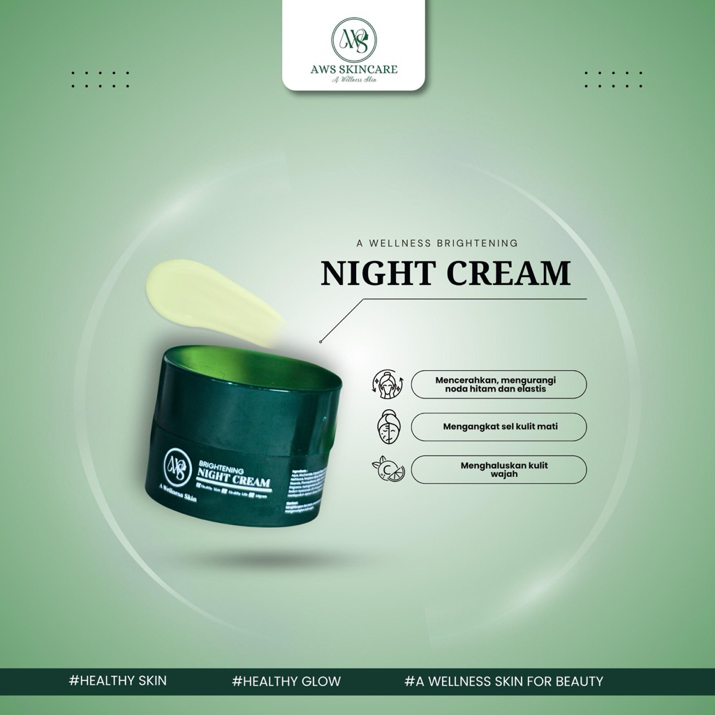 AWS NIGHT CREAM RADIANT BPOM AWS BEAUTY SKIN (PENGGANTI NIGHT DIAMOND)