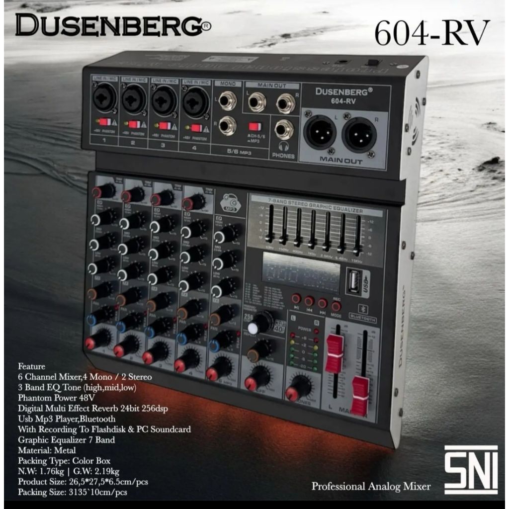 Mixer 6 channel bluetooth DUSENBERG 604-RV original