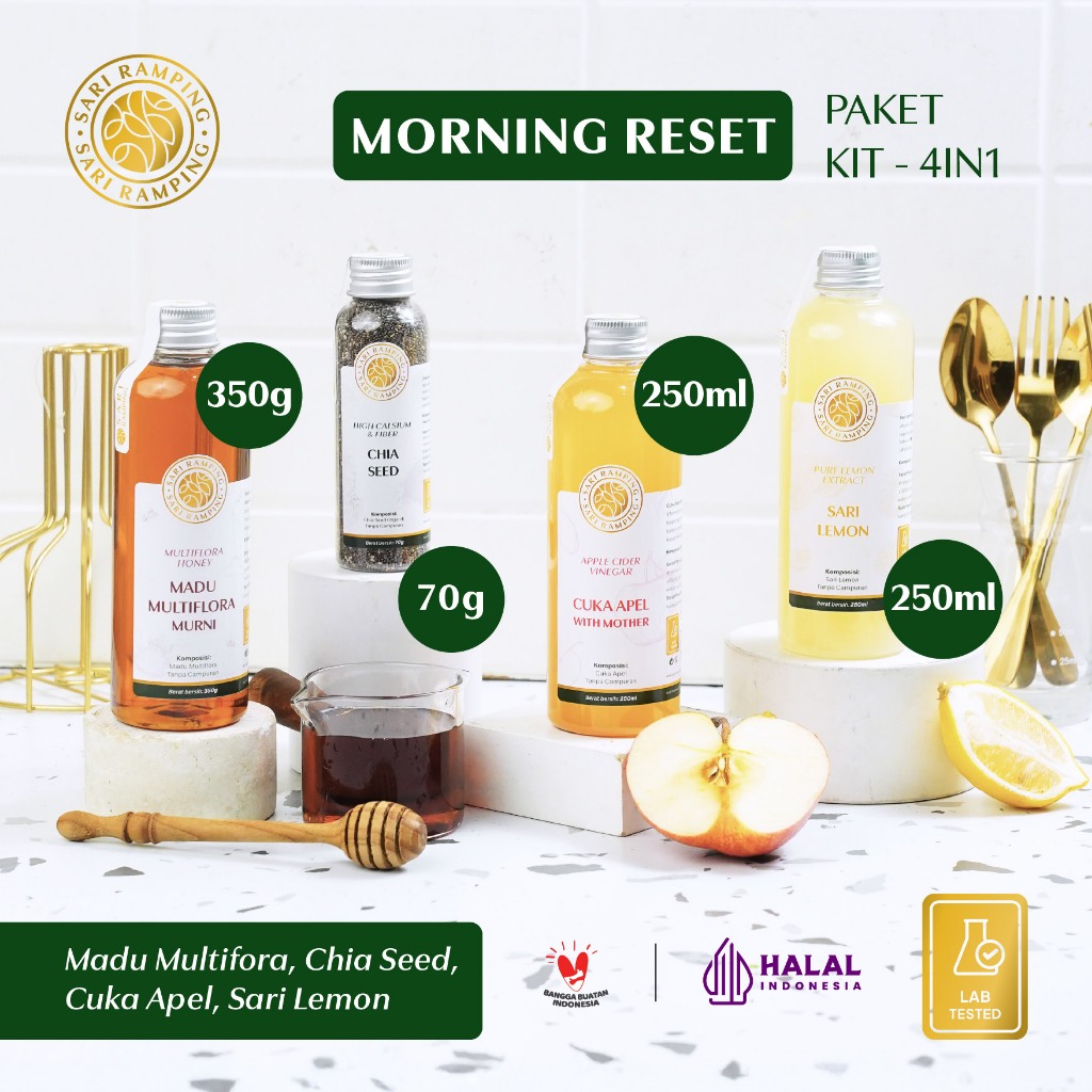 MORNING RESET KIT - 4IN1 / MINUMAN DIET / DIET / MINUMAN DETOX / DETOX/ DIET BPOM / DIET AMPUH / DIE