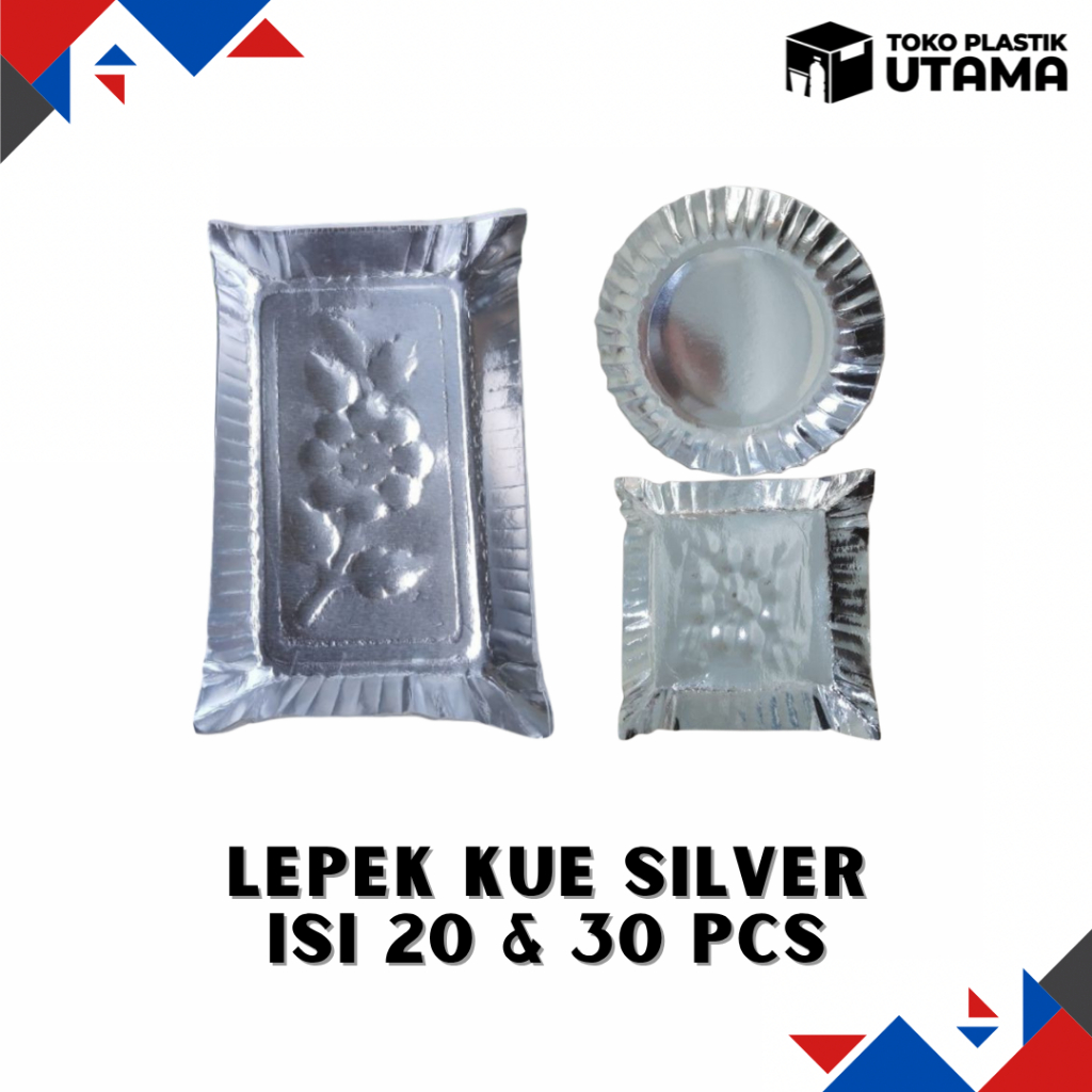 [ ISI 30 PCS ] LEPEK KUE SILVER / LEPEK KERTAS / LEPEK SNACK / LEPEK BULAT / LEPEK PERSEGI / LEPEK P
