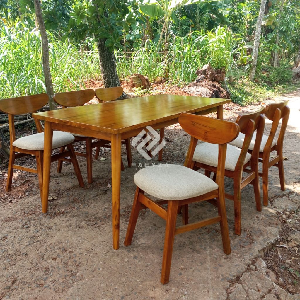 Set Kursi Ropan k6 | Kursi Ropan Kayu Jati | Meja Makan Kayu Jati