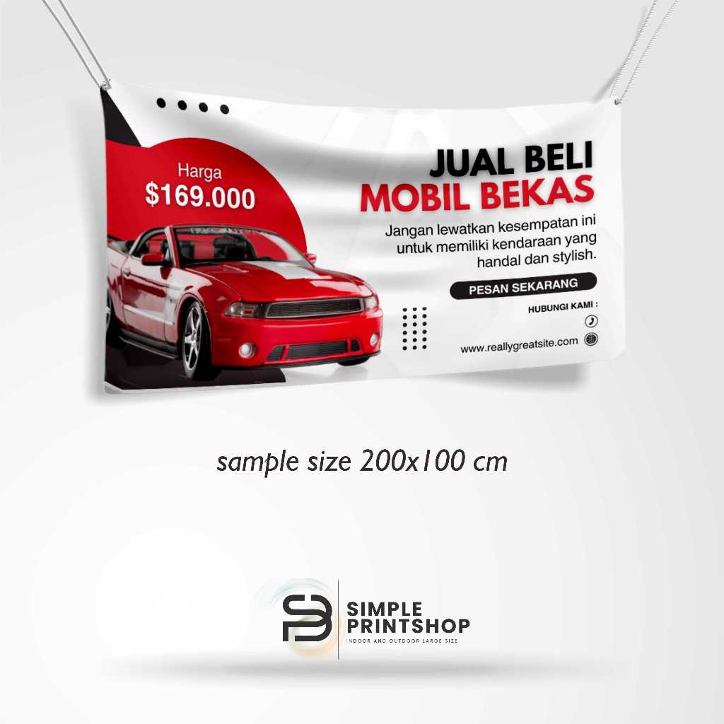 Spanduk Banner Jual Beli Mobil Bekas Free Custom Design