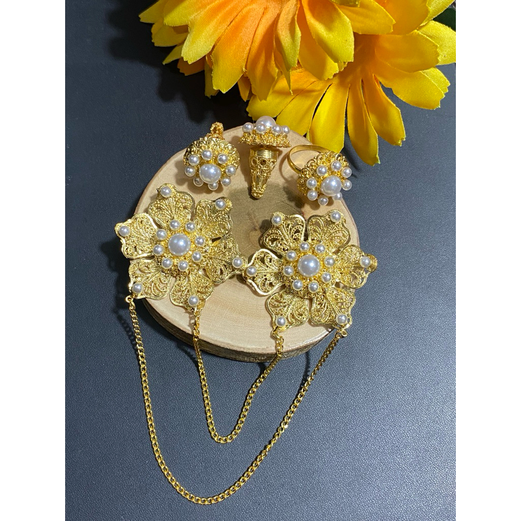 Set Bros Peniti Bunga Permata Alpaka ( Subeng/Cerorot Bali )