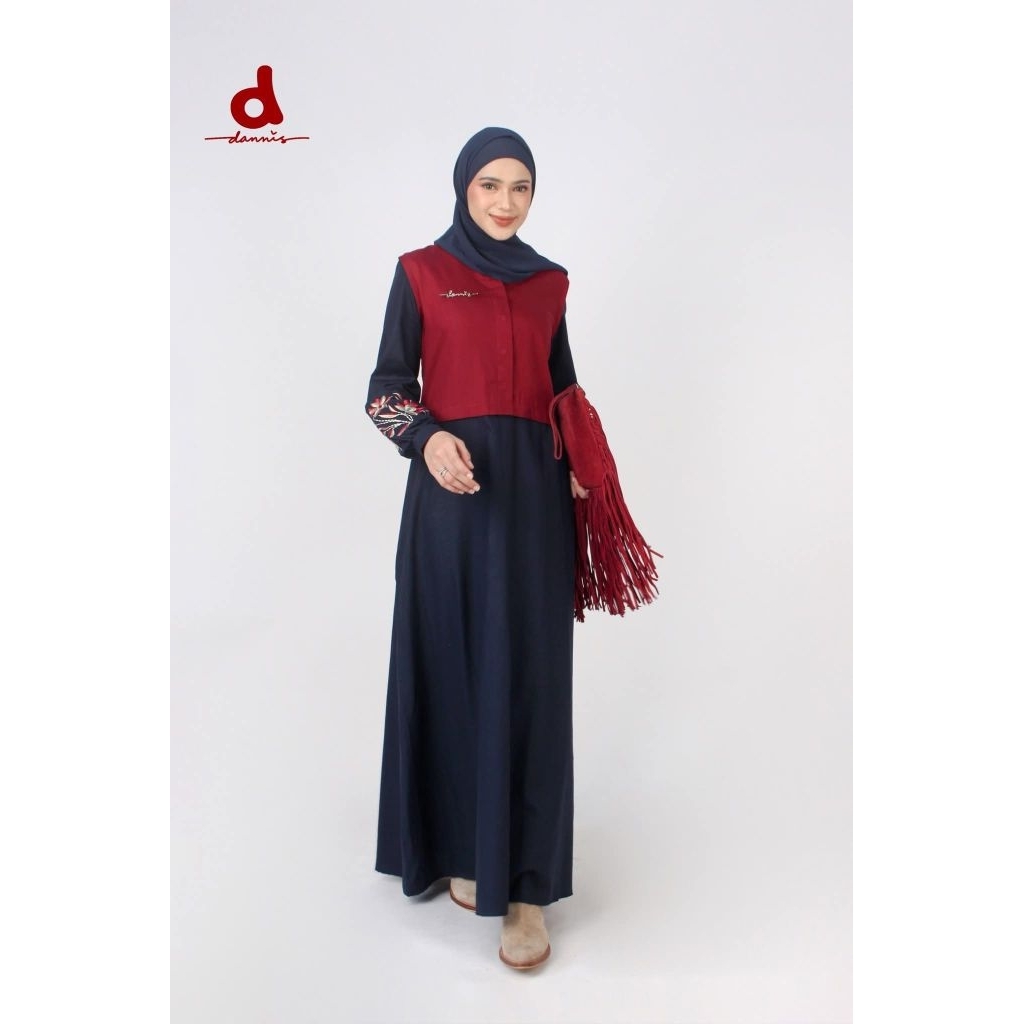 Abaya Dannis Dewasa Marun-Navy