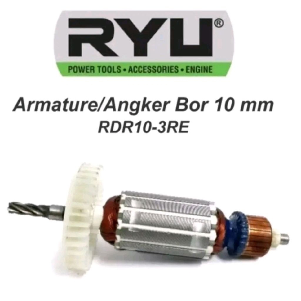 ARMATURE RYU RDR10-3RE ANGKER ROTOR MESIN BOR RYU 10MM RDR 10-3 RE RYU RDR10 3 RE ORIGINAL
