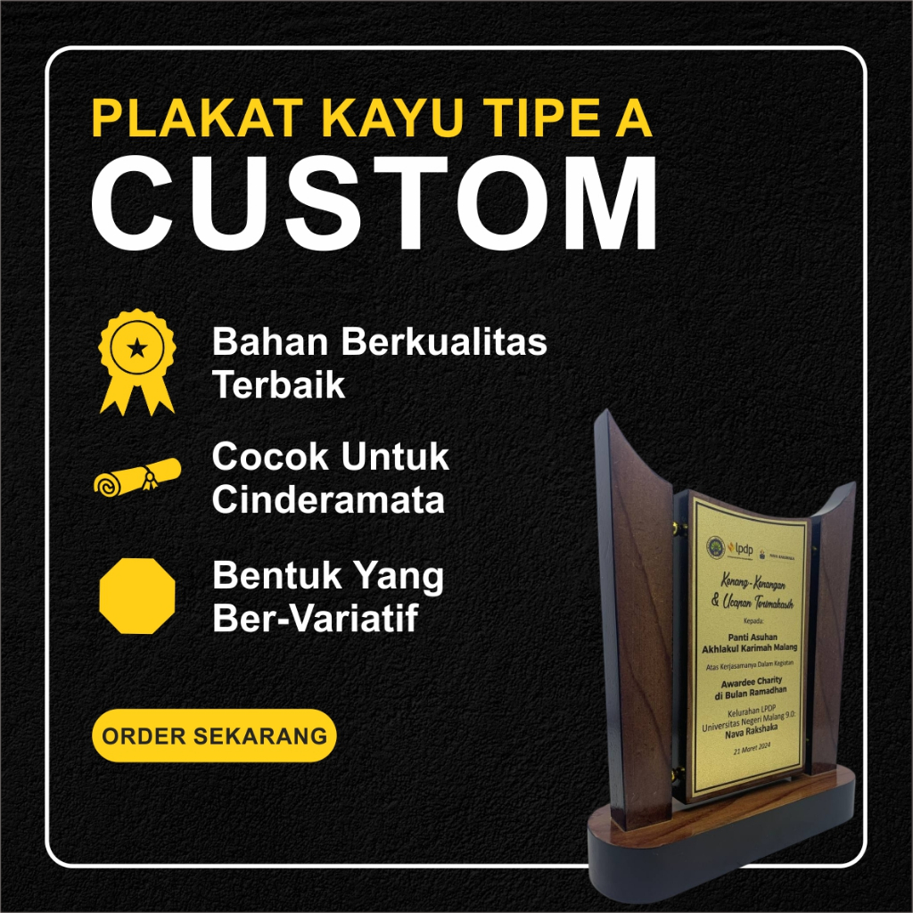 Plakat kayu fandel kayu plakat custom plakat murah plakat eksklusif souvenir kayu cinderamata kayu p