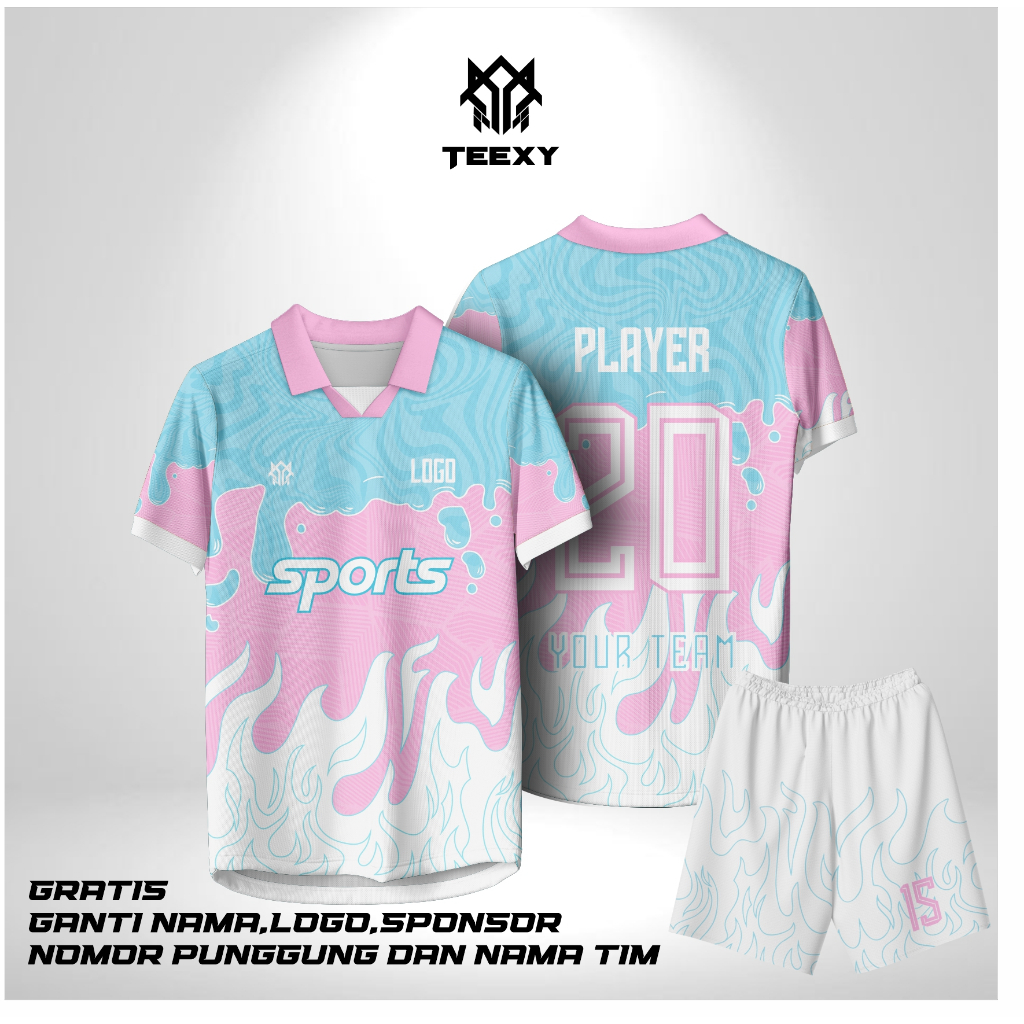 JERSEY FUTSAL SLIME PINK PREMIUM FULL PRINTING