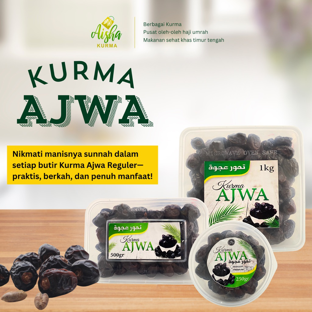 KURMA  AJWA 1 KG |  ASLI ORIGINAL MADINAH | KURMA AJWA  KEMASAN THINWAL |  AJWA  KURMA NABI