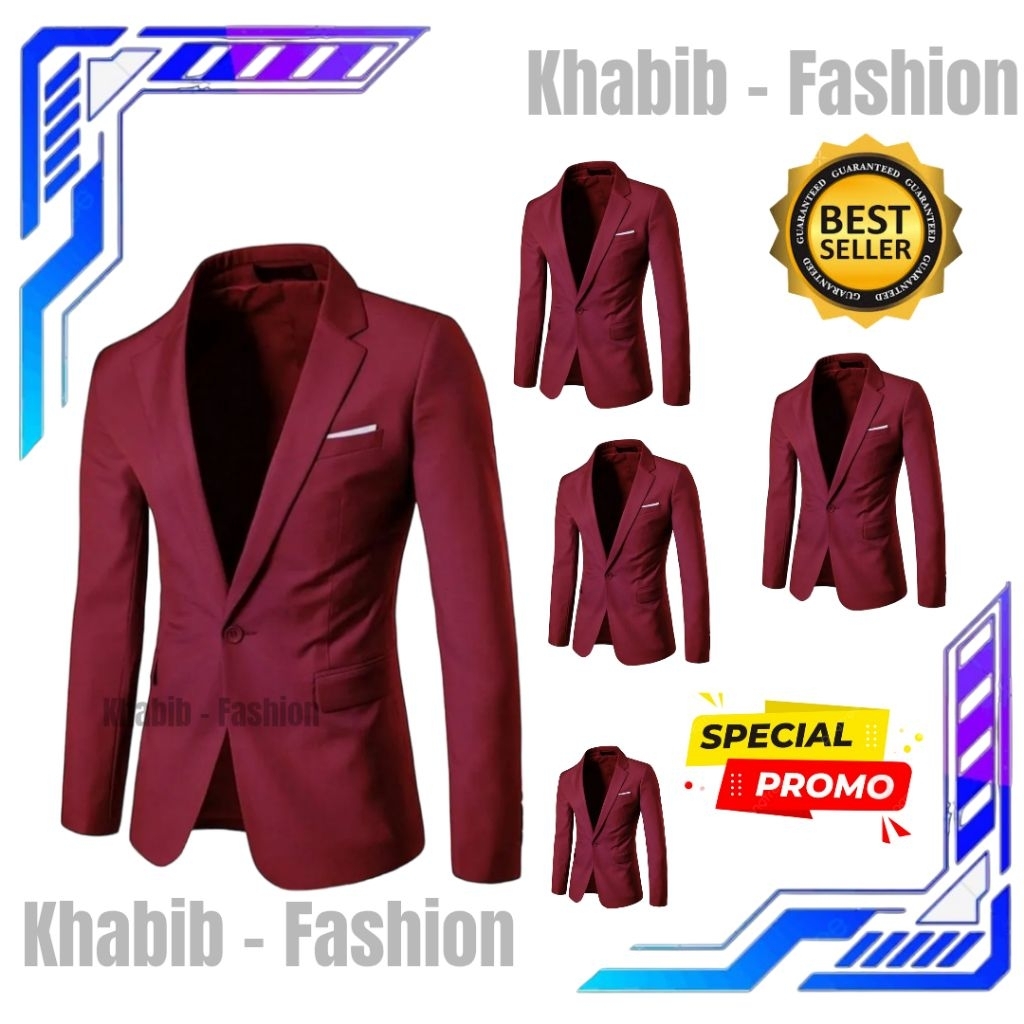 JAS FORMAL / JAS RESMI / JAS NIKAH / JAS ALMAMATER / JAS WISUDA / JAS BLAZER PRIA WARNA MERAH MAROON