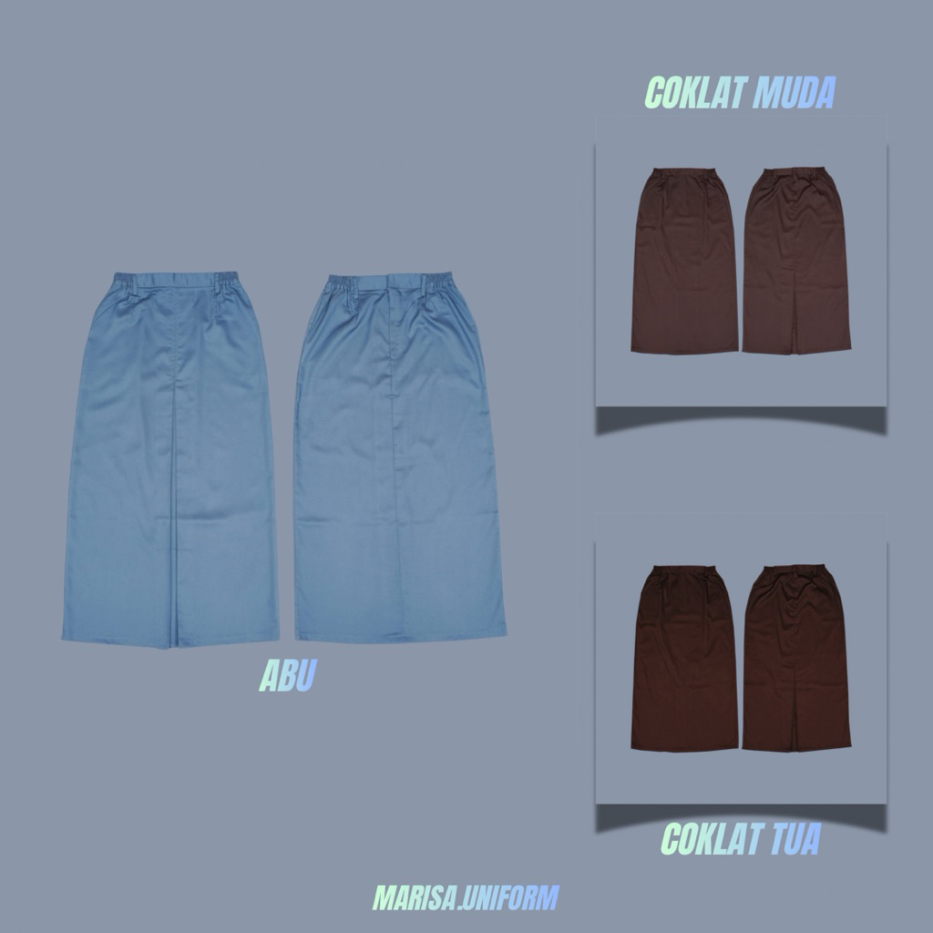 Seragam Sekolah Rok SMA Floi 1 / Belah 1 -Kain Nagata Drill