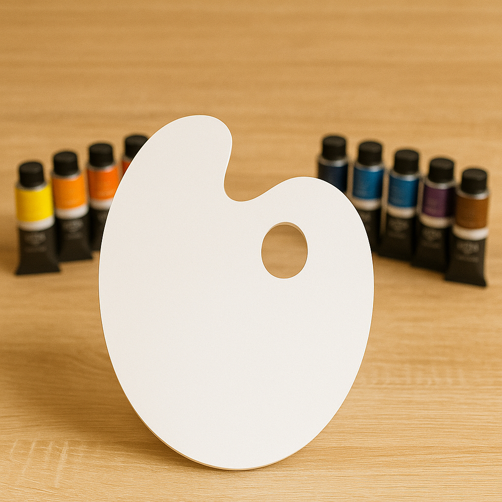 Palet Oval Kayu Mika Size L/Besar Untuk Melukis