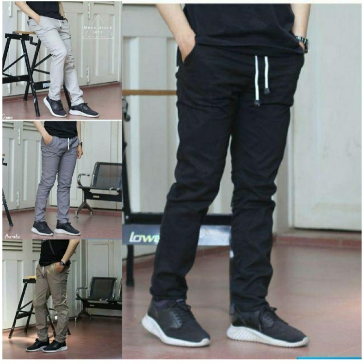 ''(COD) CHINOS PANJANG  - Celana Chino Pinggang Karet - Chinos Pinggang Jogger/joger - Celana Pria