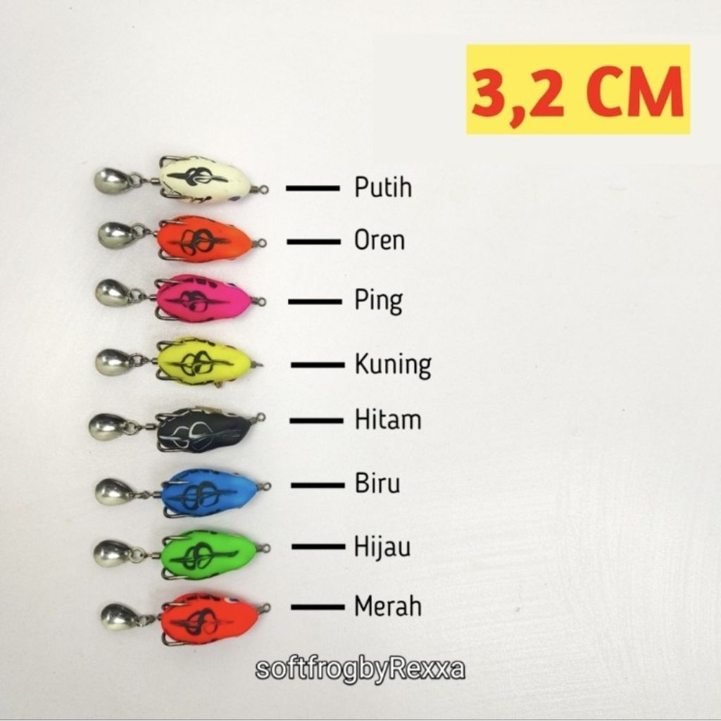Soft Frog by Rexxa 3cm versi 1|Umpan Karet|Umpan Casting|Kodok Palsu|Soft Lure|Umpan Mancing|Umpan H