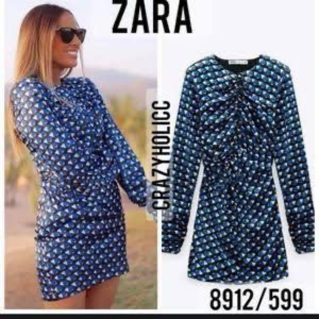 ZARA DRESS GEOMETRIC SATIN