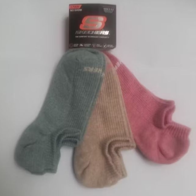 Kaos Kaki Wanita Skechers Women's Invisible Socks isi 3 pasang