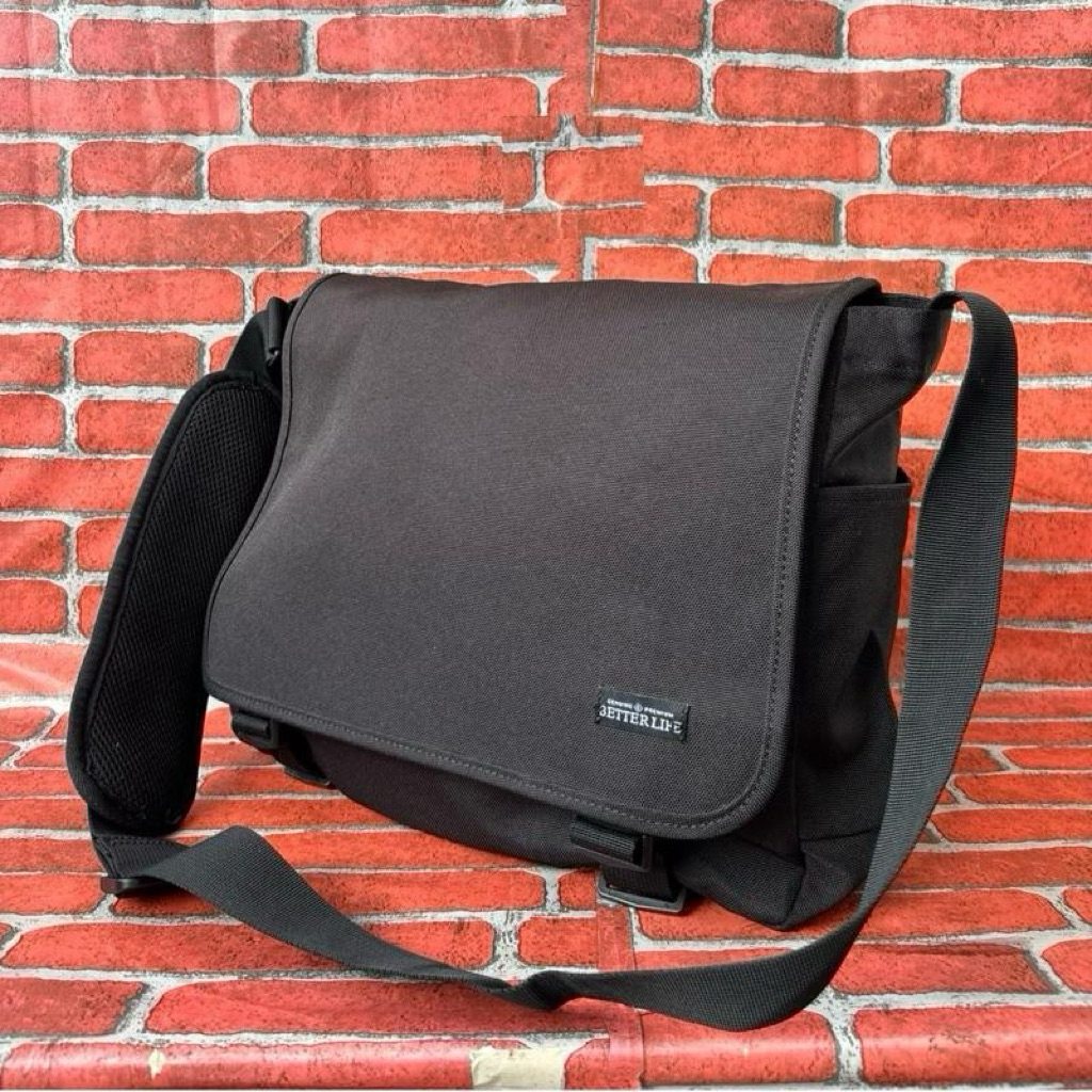 TAS SELEMPANG PRIA BETTER LIFE KANVAS SECOND BRANDED HITAM / TAS SLING PRIA KANVAS BETTER LIFE SECON