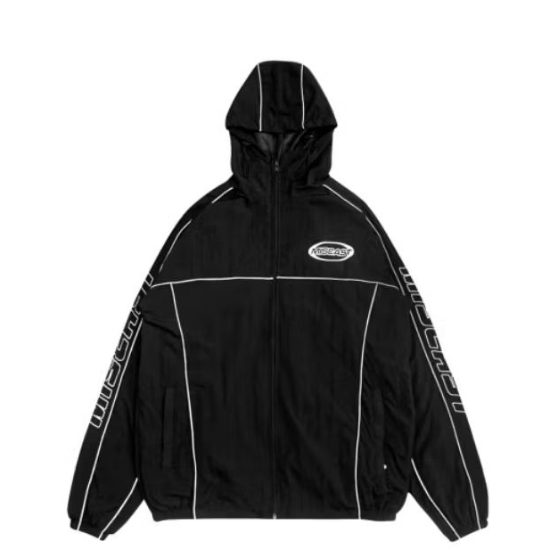JACKET REFLECTIVE MISCAST TRACKSUIT VINTAGE XAVIER HITAM