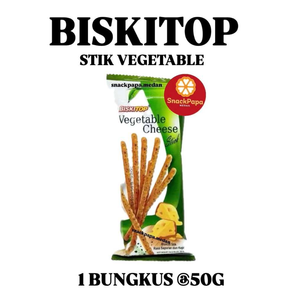 BISKITOP - VEGETABLE AND CHEESE STICK 50G / BISKUIT ANAK DEWASA ENAK RENYAH / BISKUIT STIK RASA SAYU