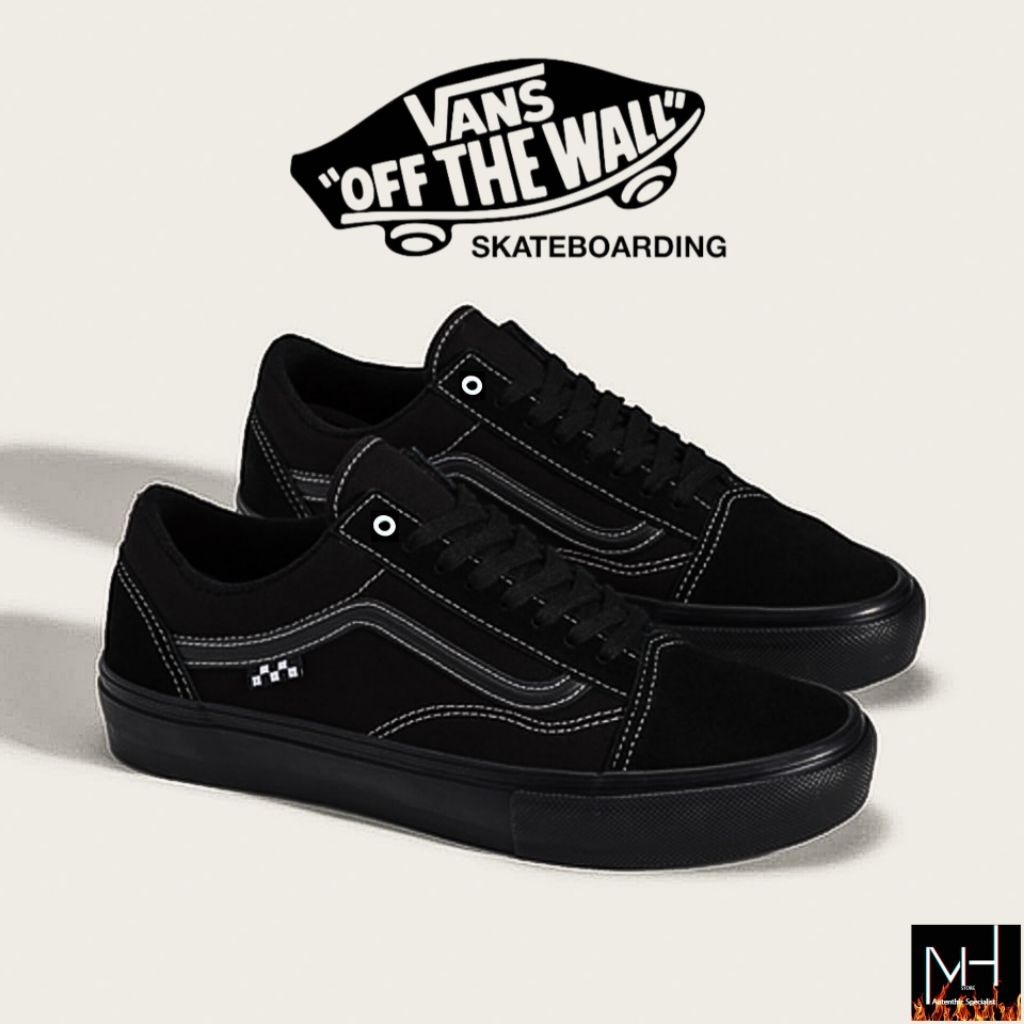 Vans Oldskool Skateboarding Black Extra laces Original 100%