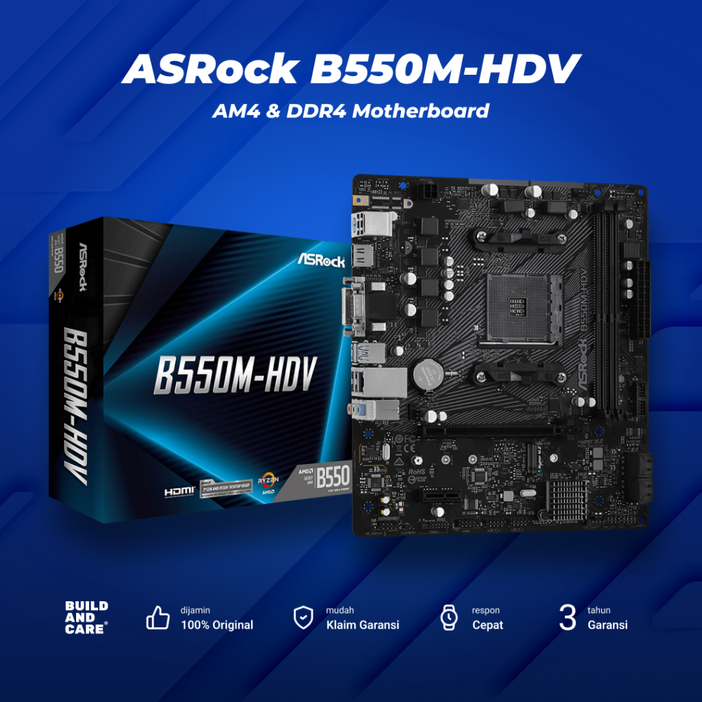 ASRock B550M-HDV AM4 DDR4 B550M HDV