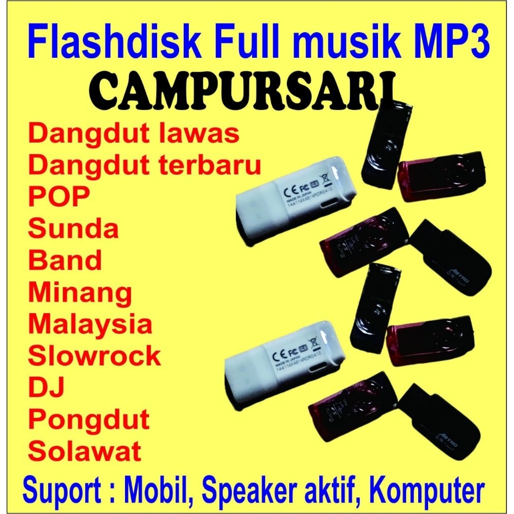 Flashdisk full musik lagu Dangdut Pop band Sunda DJ Minang dll