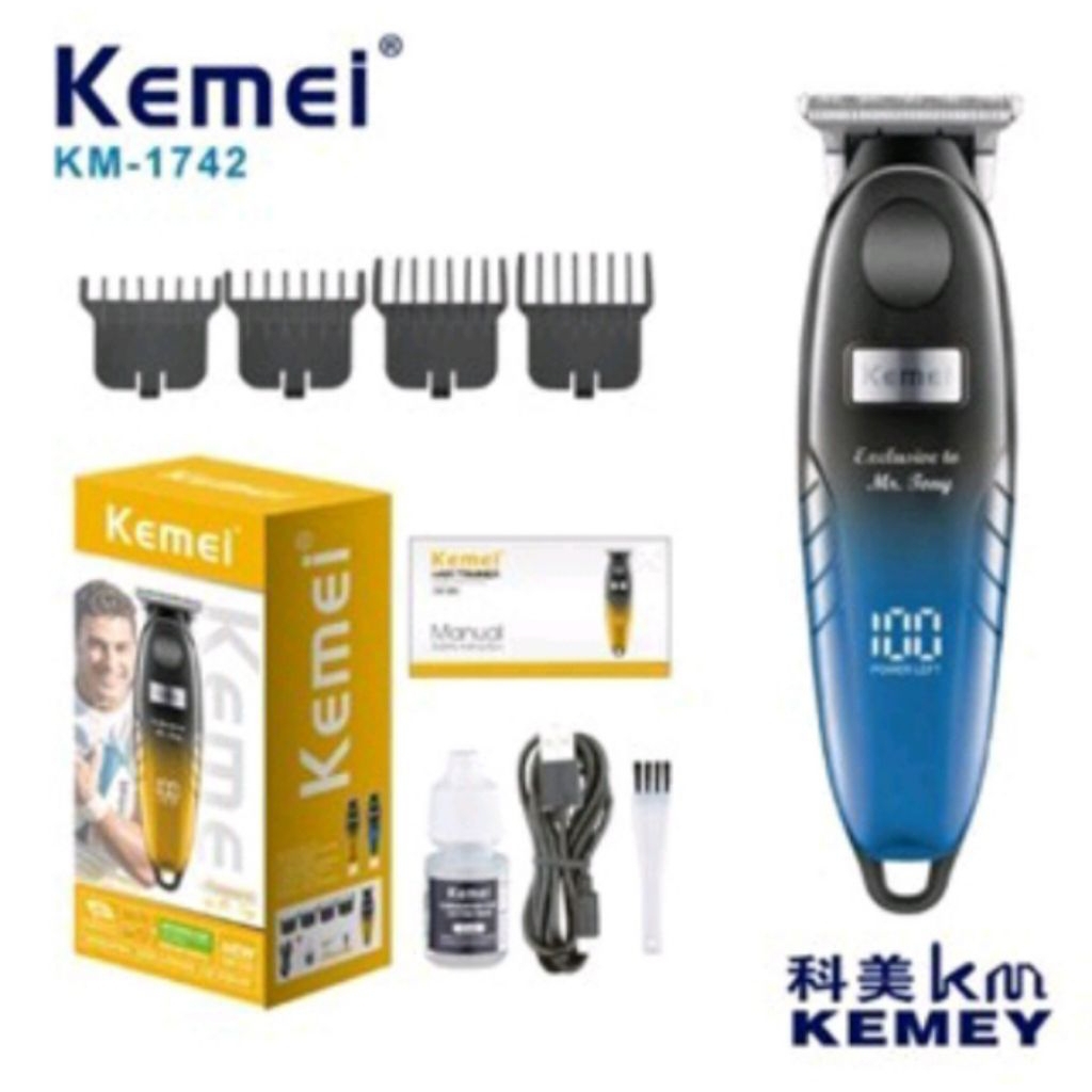 Kemei Clipper Rambut Original Elektrik Hair Alat Cukur Rambut Kemei KM-1742 (1x BEKAS PEMAKAIAN)