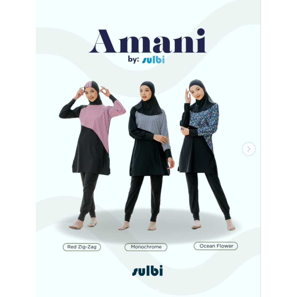 Sulbi AMANI Baju Renang Wanita Muslim - Baju Renang Muslimah - Setelan Renang Wanita Syari - Baju Di