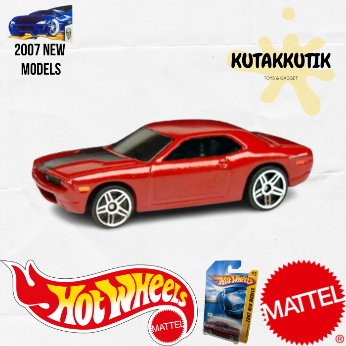 Hotwheels Mobil Sedan Dodge Challenger Concept Merah 2007 New Models