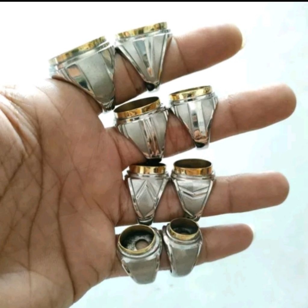 CINCIN PRIA RING MONEL DOFF EMBAN BATU AKIK MONEL