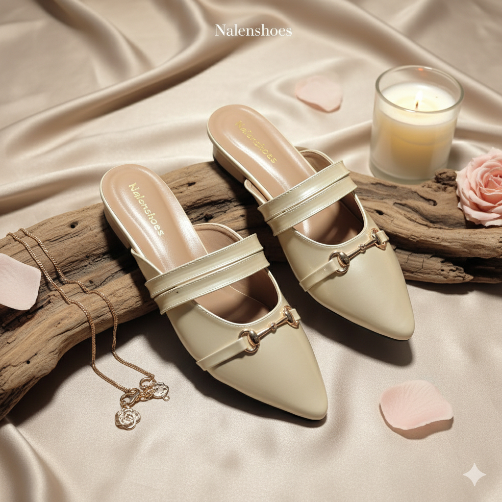 Nalenshoes Sandal Heels Wanita Mules Selop Hak Tahu 3 Cm Kekinian Best Seller Casual Pesta Dan Konda