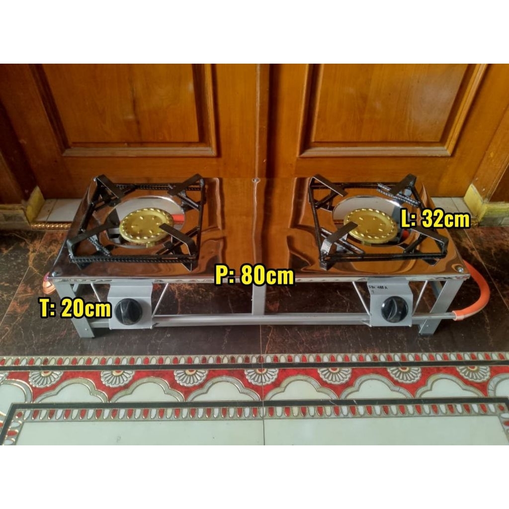 KOMPOR GAS RAKITAN API BESAR 2 TUNGKU STAINLESS