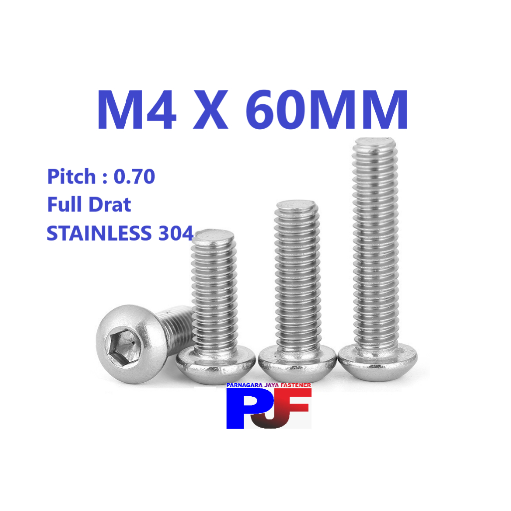 Baut L Button M4 x 60 / Baut Button L M4 x 60 SUS 304