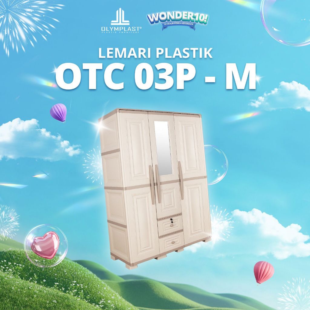 LEMARI 3 PINTU OLYMPLAST MODERN otc 3 pintu modern LINK LUAR KOTA