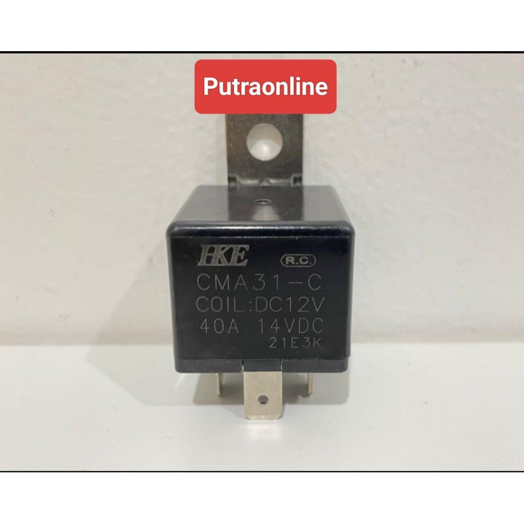 Relay 12 Volt 40 Amper 5 Pin Relay Mobil HKE 5 Pin / Relay HKE DC 12V 40A 5 Kaki