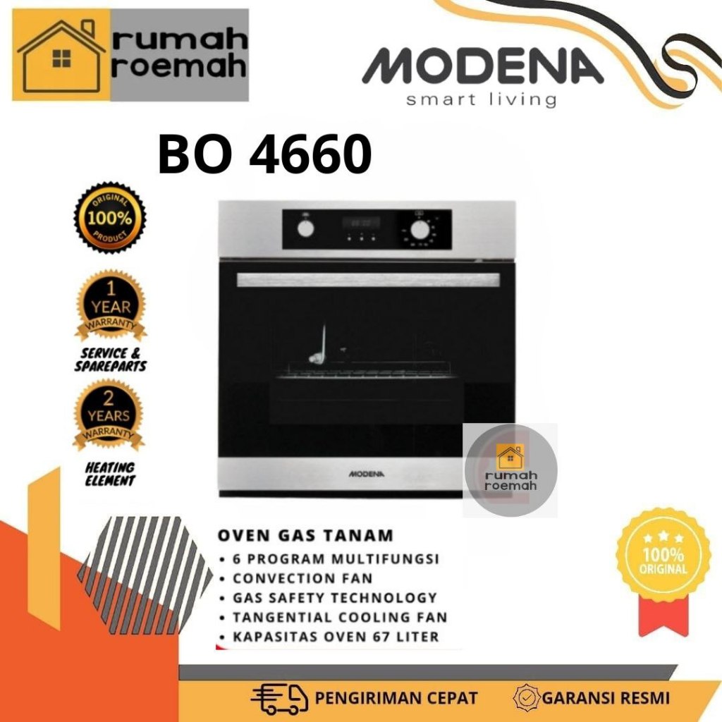MODENA Oven Gas Tanam BO 4660 67Liter